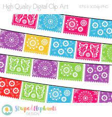Papel Picado Clipart Printable Mexican Banners Clip Art Cinco De Mayo Clip Art Papel Picado Sobres De Papel Clipart