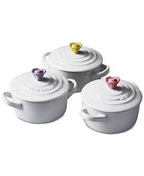 Le creuset mini pans x 4 royal blue new. Le Creuset 3 Pc Flower Mini Cocotte Set Reviews Cookware Kitchen Macy S