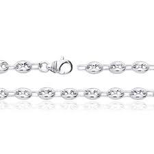 Angelady bracelet femme argent bracelet or rose avec des cristaux swarovski, cadeau anniversaire cadeau valentin. Gourmette Or Blanc 18 Carats Maille Grain De Cafe 5 Mm