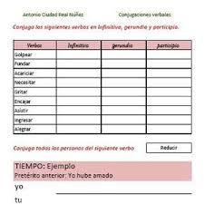 Resultado De Imagen Para Ejercicios De Verboides Ejercicios Verbos Verbal