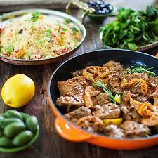 You can buy it precooked, or you can make it by simply adding 100 g couscous to a bowl, then pouring boiling water to completely cover the grains by about an inch. Moroccan Chicken Cooked In Lemon Harissa Almonds Ras El Hanout Couscous With Fine Herbs Bild Von Chefs Poulet Frites Amsterdam Tripadvisor