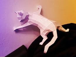 Schildchen mit kürbis, geist, fledermaus und katze. Low Poly Papercraft Katze Mit Pdf Template Zum Selber Machen 4 Steps Instructables