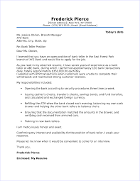 Bank Teller Cover Letter Sample