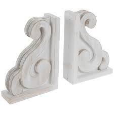 Any number of objects can be attached to scrap metal or wood and converted into bookends, so there's definitely. White Scroll Corbel Wood Bookends Hobby Lobby 1960343