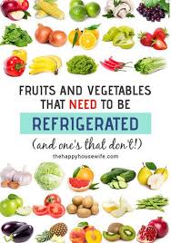 Fruits And Vegetables To Refrigerate Or Not The Happy Housewife Home Management Fruit And Vegetable Diet Healthy Fruits And Vegetables Carbs In Fruit