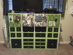 Curtain rod ribbon storage from iheart organizing. Updated I Painted My Recollection Cubes From Micheals And Added Fabric Covered Canvases To Use At Doors Craft Room Office Craft Room Design Painting Crafts