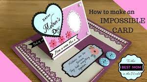 Place flower layer #2 inside layer #1, fold the tabs of each layer so the folding line matches. How To Make An Impossible Card Mother S Day Special Best Mothers Day Mother Card Simple Cards Mothers Day Special