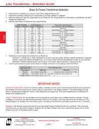 Line Transformer Selection Guide