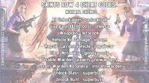 Saints Row 4 Iv All Cheats 85 Cheat Codes New Xbox360ps3pc Video Dailymotion