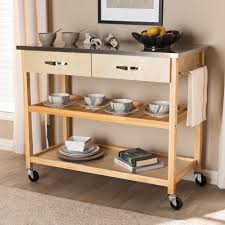 Casters that can support up to 1,400 lbs. Highland Dunes Doucette 47 Solid Wood Kitchen Cart With Stainless Steel Top Reviews Wayfair