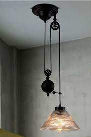 50 Beautiful Industrial Style Lighting Designs To Complete Your Urban Home Industr Industrial Light Fixtures Rustic Industrial Lighting Pulley Pendant Light