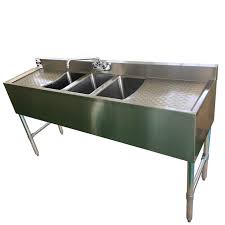 compartment stainless steel bar sink