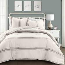 Textural woven stripe creates the perfect canvas for your bed. Lush Decor Farmhouse Stripe Comforter Set