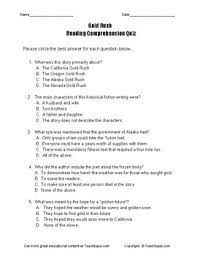 Many were content with the life they lived and items they had, while others were attempting to construct boats to. Gold Rush Reading Comprehension Worksheets Teaching Resources Tpt