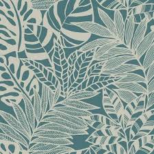 Irgendwann wächst einem das hobby buchstäblich über den kopf. Jungle Leaves Wallpaper In Teal From The Silhouettes Collection By Yor Burke Decor