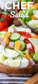 Chef salad is a super easy dinner you can throw together in under 30 minutes and is loved by the entire family as it can be customizable! Chef Salad Spend With Pennies