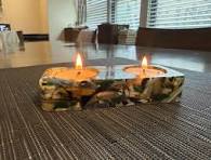 Handgemachte Resin Kerzenhalter – Teelichthalter mit Muscheln – Jehudaica,  Shabbat & Feiertags Dekoration
