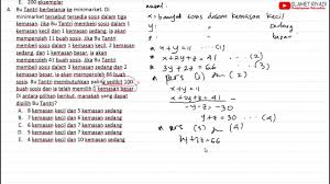 Sistem persamaan linear tiga variabel. Spltv Part 3 Menyelesaikan Soal Cerita Sistem Persamaan Linear Tiga Variabel Youtube