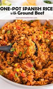 Cook and stir ground beef until browned and crumbly, 5 to 7 minutes. Spanish Rice With Ground Beef Easy One Pot Method Valerie S Kitchen