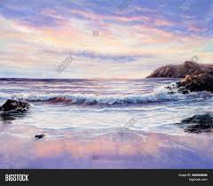 Essentially, a beautiful sunset means whatever you want it to. Original Oil Painting Image Photo Free Trial Bigstock