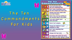 Best Ten Commandments For Kids 10 Commandments For Kids