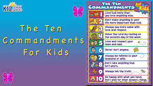 best ten commandments for kids 10 commandments for kids