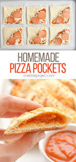 Easy Cheesy Homemade Pizza Pockets One Little Project Recipe In 2020 Pizza Pockets Homemade Pizza Homemade Pizza Pockets