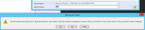 The File You Are Trying To Open Different Format Than Specified By The File Extension When Running Standard Reports To Xls Format Using Excel 2007 Or Later