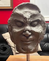 Plastilina oil clay sketches… just facial expression practice. But still  fun to see the progression and reimagining over a two week period. From  Jake Gyllenhaal character faces to a fierce temple guardian…