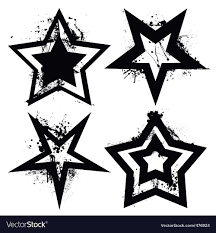 Black And White Grunge Star Collection With Ink Splats And Roller Marks Download A Free Preview Or High Quality Star Tattoo Designs Star Tattoos Star Clipart