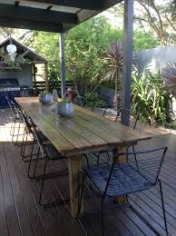 Homemade Outdoor Dining Table Chairs And Cushions From Kmart Outdoor Patio Table Backyard Dining Table Backyard Dining