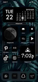 Dark Ios 14 Home Acreen Set Uo Iphone Home Screen Layout Homescreen Iphone Iphone Screen