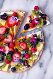 Healthier Tropical Fruit Pizza Recipe Food Healthy Fruit Pizza Fruit Pizza Recipe