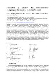 Pdf Simulation Et Analyse Des Consommations Energetiques Des Piscines En Milieu Tropical