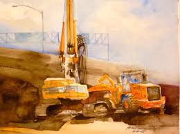 Construction Site 1 Original Paintings Painting Art