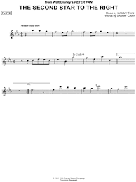 The Second Star To The Right From Walt Disney S Peter Pan Sheet Music Flute Solo In Eb Major Download Print Sheet Music Peter Pan Disney Flute Sheet Music