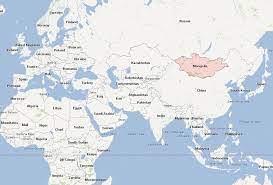 Mongolia on the world map. Mongolia Map