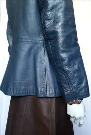 Vtg 60s Pierre Cardin Paris Butter Soft Leather Form Fitting Single Breasted Jacket In Deep Cerulean Navy Blue W Monogram Silver Buttons Single Breasted Jacket Vintage Leather Jacket Classic Jacket