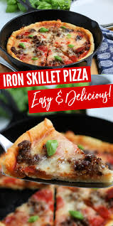 Iron Skillet Pizza Is A Homemade Pizza Crust That Is Piled High With Pizza Toppings And Baked In The In 2020 Homemade Pizza Crust Homemade Pizza Making Homemade Pizza