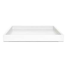 Shop with afterpay on eligible items. Amazon Com White Coffee Table Ottoman Serving Tray Without Handles Low Profile Shallow Decorative Butler Server Medium To Extra Large Handmade