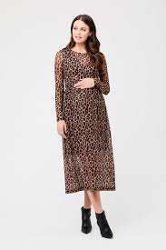 Hallo, wir haben aussortiert und. Midi Umstands Und Stillkleid Mit Leoprint Langarm Kleider Umstandskleider Casual Umstandsmode Mamarella
