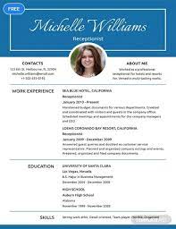 You should begin by highlighting your most recent work experience. Download This Free Resume Template That Is Perfect For Applying A Front Desk Receptionist Job This Cv T Basic Resume Good Resume Examples Resume Template Free
