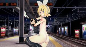 Vocaloid Kagamine Rin's Flatness Undeniably Lewd in MMD Animation 