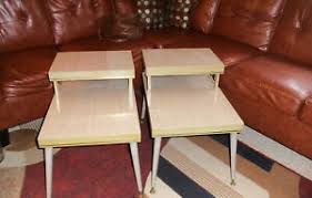 Over the years, it manufactured millions of tables and other items. Vintage Mid Century Dirty Blonde Mersman Pair Step End Side Tables Ebay