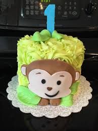 1st Birthday Smash Cake For 1 Year Old Boy Monkey Smash Cake Monkey Birthday Cakes Monkey Birthday Parties Monkey Smash Cakes
