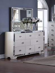 Cosmos Furniture Gloria White Dresser And Mirror In 2021 Mirror Bedroom Decor Mirrored Dresser Bedroom Furniture