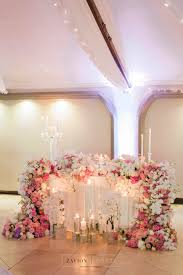 Bride Table Bridal Table Soft Pink Hydrangeas Roses And Orchids Silver Decor Wedding Classic Wed Pink Wedding Decorations Wedding Decorations Bridal Table