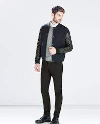 Zara Man Jacket With Faux Leather Sleeves Leather Sleeve Jacket Zara Man Jacket Leather Sleeve