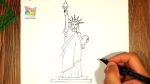 comment dessiner statue de la liberté facile a dessiner - YouTube