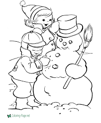 Free printable snowman coloring page. Christmas Coloring Pages